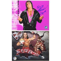 Lot of (2) Signed WWE 8x10 Photos with (1) Bret Hart  (1) Shawn Michaels Inscribed "Hitman"  "HBK" (