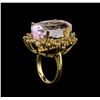 Image 4 : 14KT Yellow Gold GIA Certified 37.12 ctw Kunzite and Diamond Ring