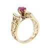 Image 4 : 0.50 ctw Ruby Ring - 14KT Yellow Gold