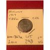 Image 1 : 1919 Norway 1 Ore in Very Good Grade KM367a