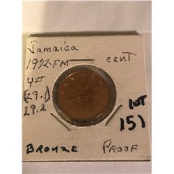 Rare 1972 FM PROOF Jamaica Cent