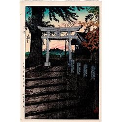 KASAMATSU SHIRO  EVENING SKY, SUWA SHRINE, NIPPON 