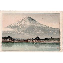 TSUCHIYA KOITSU  MORNING, FUJI FROM LAKE KAWAGUCHI 