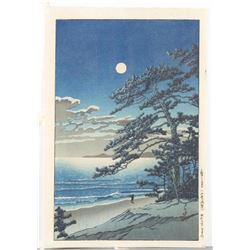 Hasui Kawase Spring Moon at Ninomiya Beach