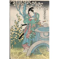 KUNISADA - ACTORS OBAN TATE-E, TRIPTYCH,