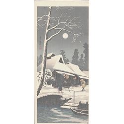 SHOTEI -   SNOWY NIGHT WITH MOON 