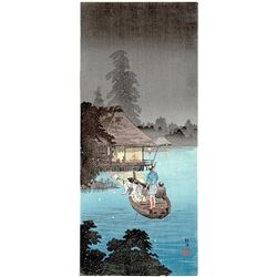 SHOTEI -  "NIGHT SCENE WITH FIGURES IN BOAT"