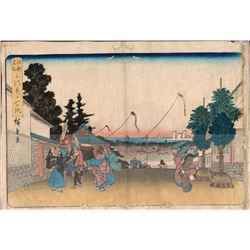 HIROSHIGE - "TOTO MEISHO VIEW OF EDO FROM TOP OF A HILL"