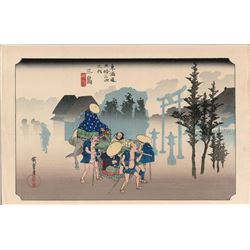 After Hiroshige - "53 Stations of the Tokaido (Hoeido Tokaido)" Series