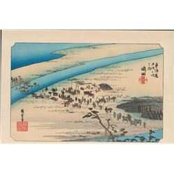 After Hiroshige - "53 Stations of the Tokaido (Hoeido Tokaido)" Series