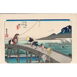 After Hiroshige - "53 Stations of the Tokaido (Hoeido Tokaido)" Series