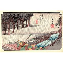 After Hiroshige - Tsuchigama  53 Stations of the Tokaido (Hoeido Tokaido)  Series