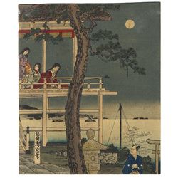 Original Chikanobu (1838 - 1912) Japanese Woodblock Print