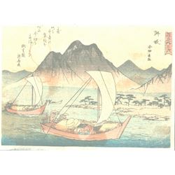 Original Hiroshige (1797 - 1858) Japanese Woodblock Print