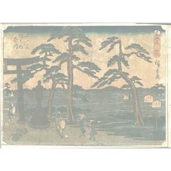 Original Hiroshige (1797 - 1858) Japanese Woodblock Print