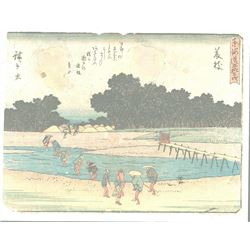 Original Hiroshige (1797 - 1858) Japanese Woodblock Print