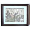 Image 1 : HOKUSAI "TWO BIRDS" FRAMED WOODBLOCK PRINT