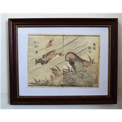 Hokusai -  Birds   - Woodblock Print