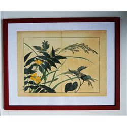 sakai Hoitsui  leaves & flowers  Woodblock Print #9