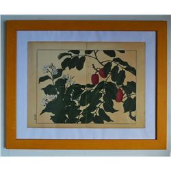 sakai Hoitsui  leaves & flowers  Woodblock Print #12