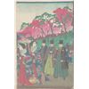 Image 1 : Meiji Era Artist (unsigned) - "Gathering" - Japanese Woodblock Print
