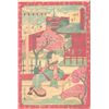 Image 1 : Meiji Era Artist - "Woman on Park Bench" Japanese Woodblock Print