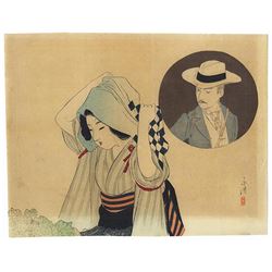 Original Tomioka Eisen (1864 - 1905) Japanese Woodblock