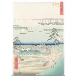 Hiroshige  Shinagawa: View of the Station from Gote