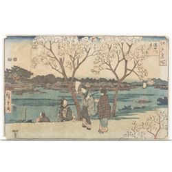 Hiroshige Spring on the Sumida River, from the series