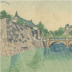 Tokuriki Tomikichiro (1902 - 1999)- Summer at Nijubashi