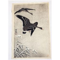 Ohara Koson- Geese in Snowstorm