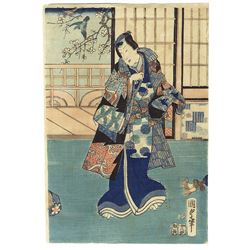 Original Kunisada II (1823 - 1880) Japanese Woodblock Print