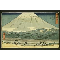 HIROSHIGE (1797-1858) JAPANESE WOODLBOCK PRINT- MOUNT FUGI