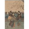 Image 1 : HIROSHIGE (1797-1858) JAPANESE WOODBLOCK PRINT- THREE WOMEN CONVERSING