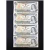 Image 1 :  1973 $1 UNCIRCULATED SEQUENTIAL CANADIAN BANK NOTES