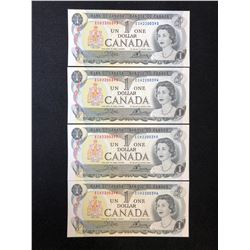  1973 $1 UNCIRCULATED SEQUENTIAL CANADIAN BANK NOTES