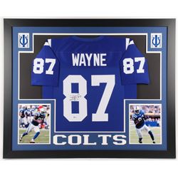Reggie Wayne Signed 35x43 Custom Framed Jersey (Beckett COA)