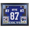 Image 1 : Reggie Wayne Signed 35x43 Custom Framed Jersey (Beckett COA)