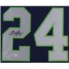 Image 2 : Marshawn Lynch Signed Seattle Seahawks 35x43 Custom Framed Jersey (Beckett Hologram)