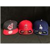 Image 1 : NEW ERA BASEBALL CAP LOT (INDIANS, ANGELS, DODGERS)