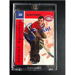 ROGIE VACHON SIGNED VINTAGE CANADIENS HOCKEY CARD