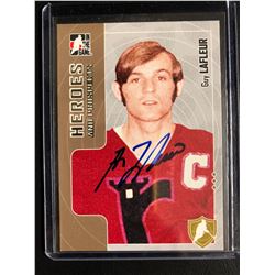 IN THE GAME HEROES AND PROSPECTS GUY LAFLEUR SIGNED HOCKEY CARD