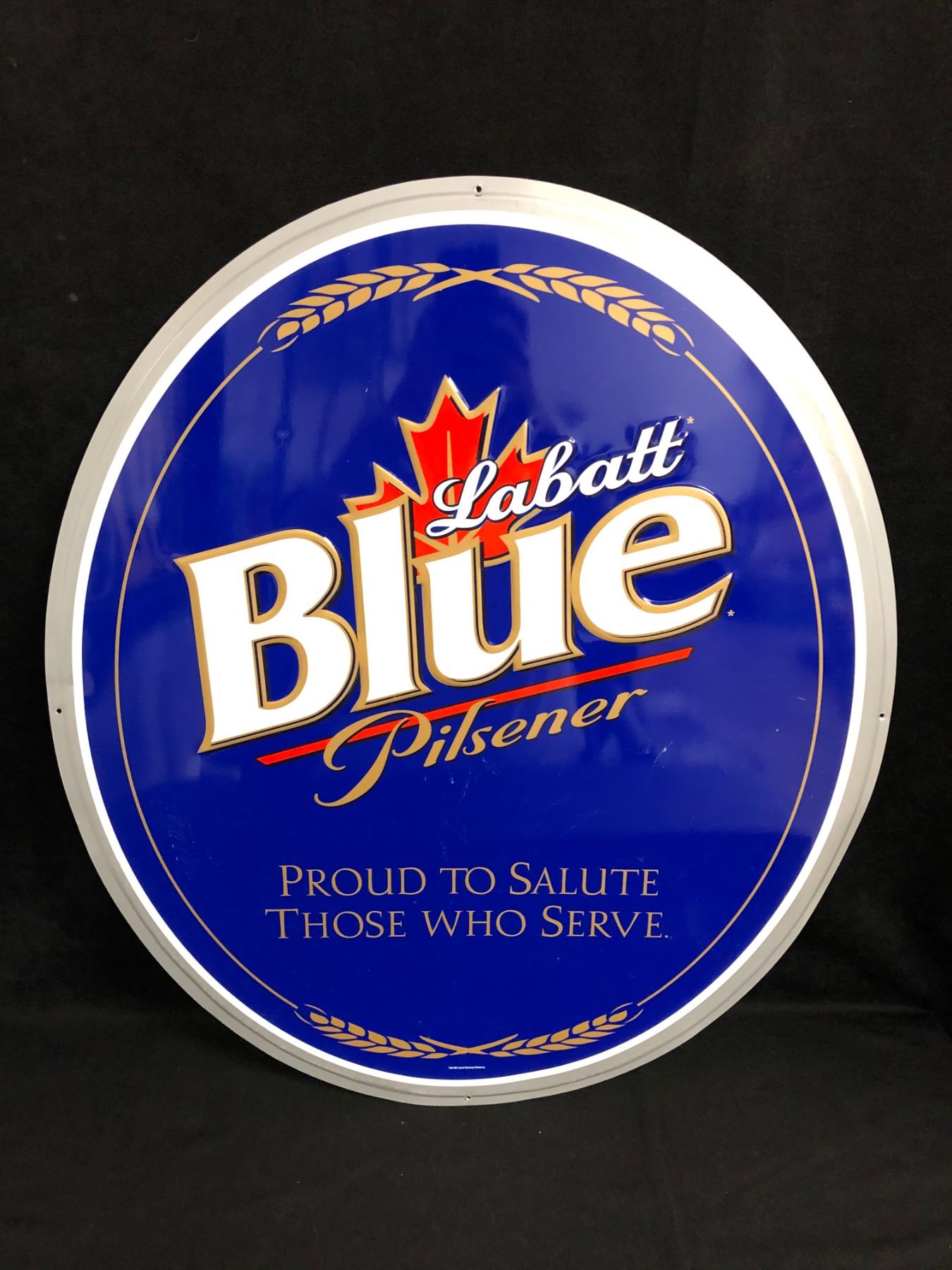 LABATT BLUE TIN BEER SIGN