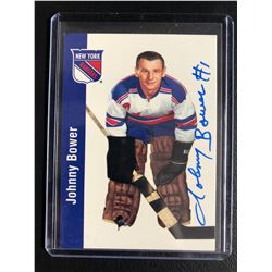 JOHNNY BOWER SIGNED HOCKEY CARD
