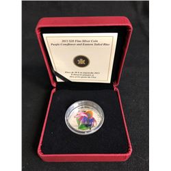 2013 $20 FINE SILVER COIN PURPLE CONEFLOWER AND EASTERN TAILED BLUE (ROYAL CANADIAN MINT)