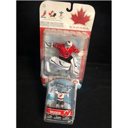 COLLECTIBLE HOCKEY FIGURES LOT (LUONGO/ BRODEUR)