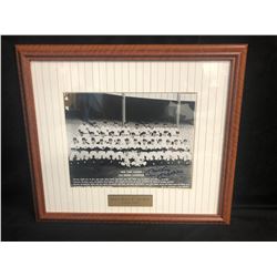 1953 NY YANKEES FRAMED TEAM PICTURE DUAL SIGNED BY MICKEY MANTLE & YOGI BERRA W/ COA
