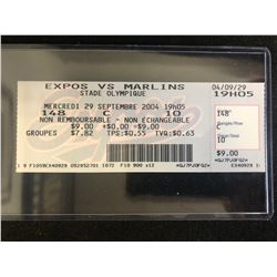 2004 EXPOS VS MARLINS TICKET STUB (LAST GAME PLAYED IN MONTREAL)