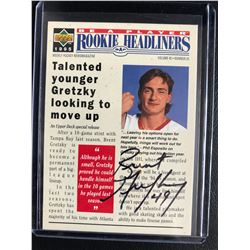 BRENT GRETZKY SIGNED 1995 UPPER DECK ROOKIE HEADLINERS HOCKEY CARD
