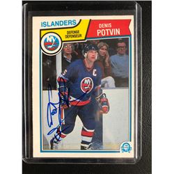 DENIS POTVIN SIGNED VINTAGE ISLANDERS HOCKEY CARD